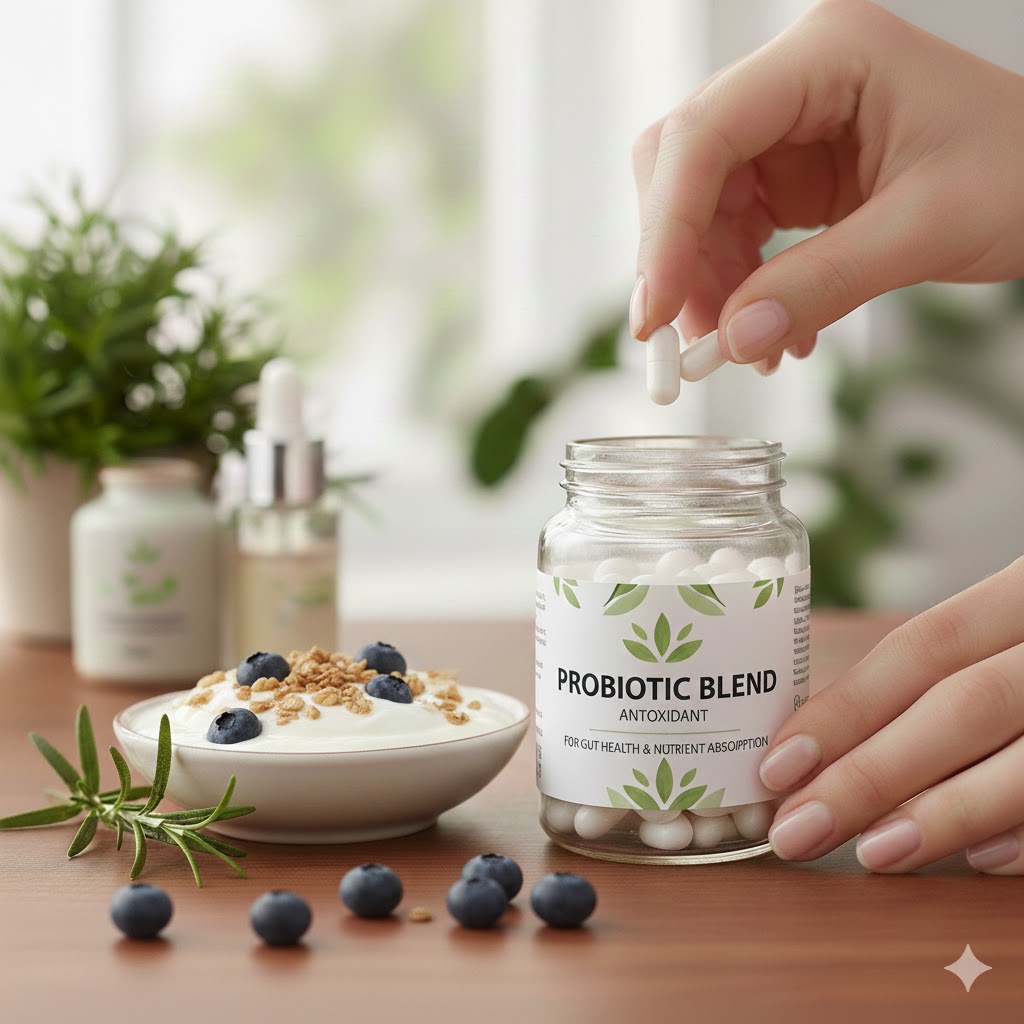 Probiotic blend for gut health and nutrient absorption